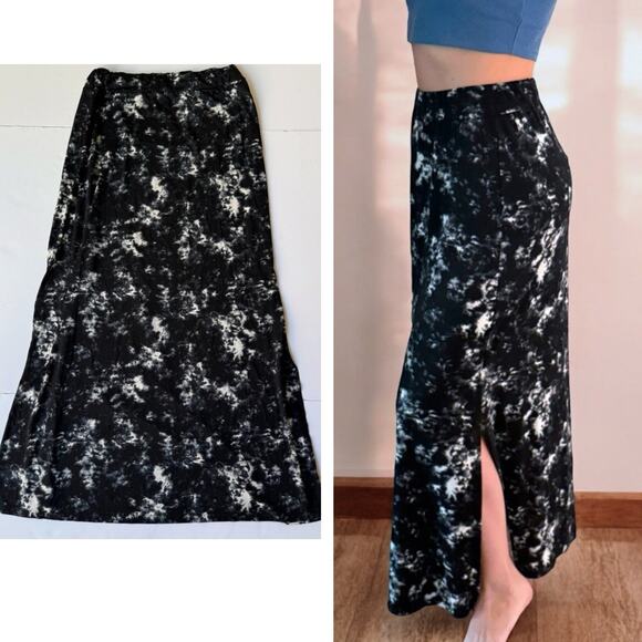 Mossimo Maxi Skirt L Stretch Tie Dye Y2K Whimsigoth Gothic Artsy Dark Academia - Picture 1 of 6